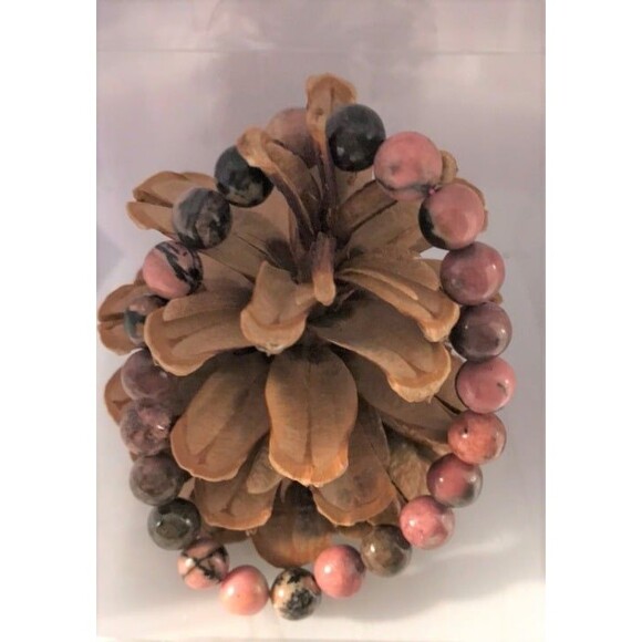 Rhodonite Beaded Stretch Bracelet - Picture 1 of 4